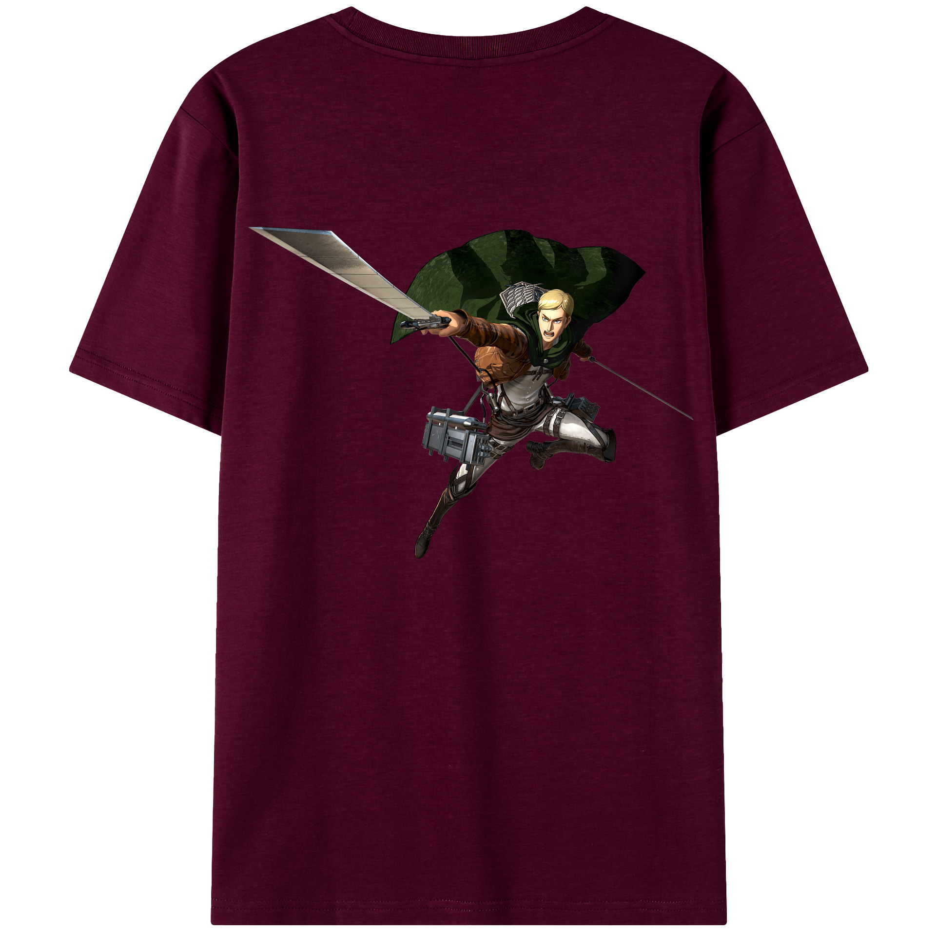 （画像用） 進撃の巨人 エルヴィン・スミス Attack on Titan Erwin Smith レディース半袖Tシャツ(バックプリント)